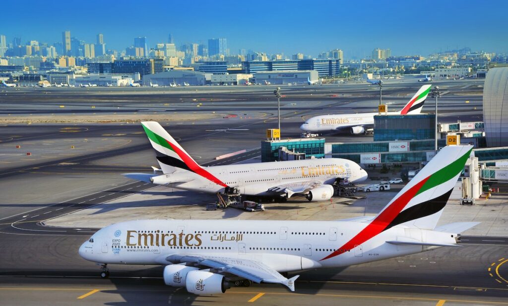 Drie A380's op Dubai ©Emirates