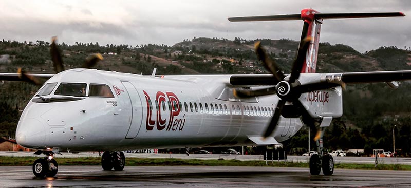 Bombardier Q400 maakt neuslanding in Peru | Video