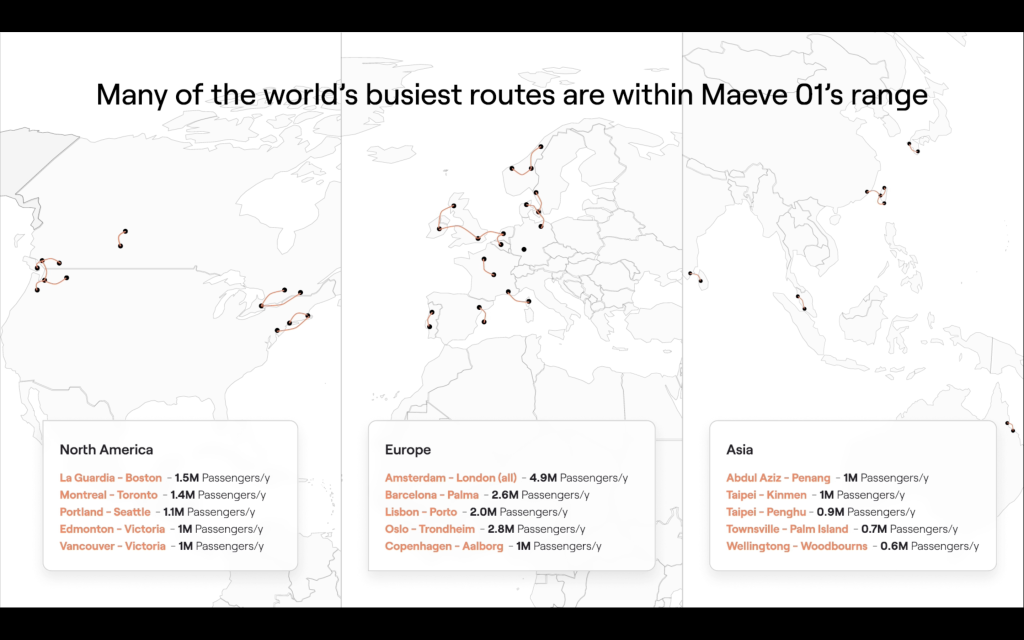 Potentiële routes voor de Maeve 01