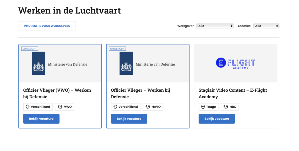 Nieuw bij Up in the Sky: ‘Werken in de Luchtvaart’
